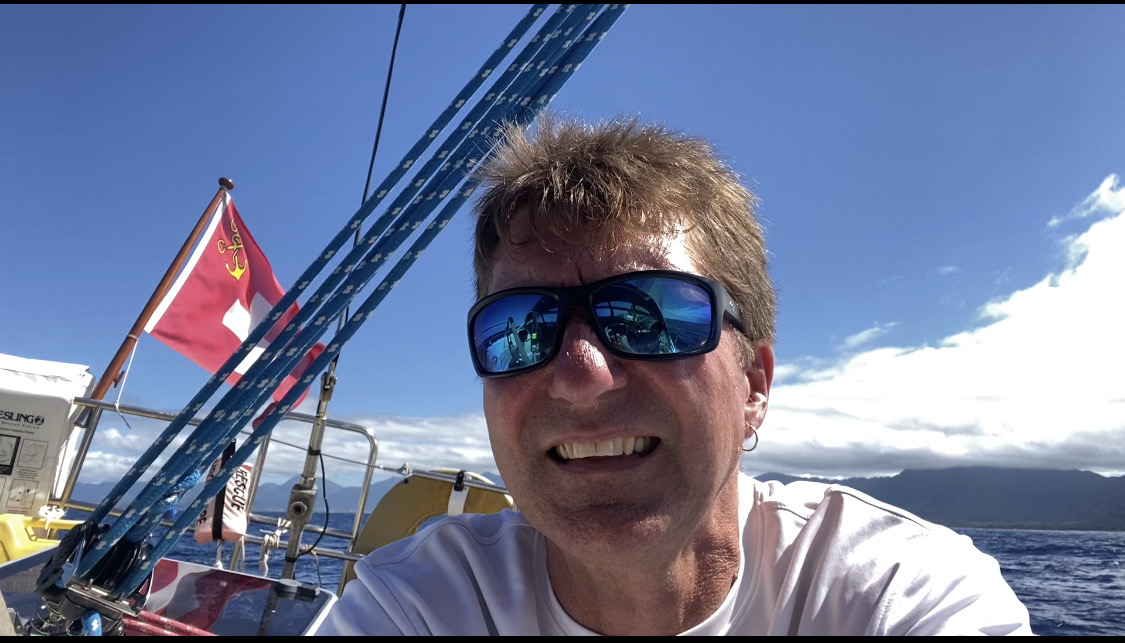 Heinz sailing on the Pacific